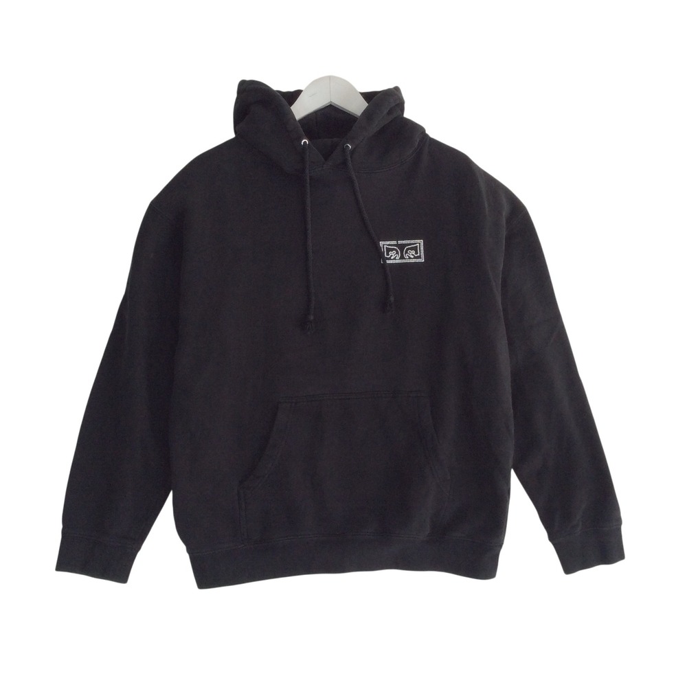 Obey These Are Your Laws Graphic Hoodie Black Mens Medium Streetwear Sweatshirt